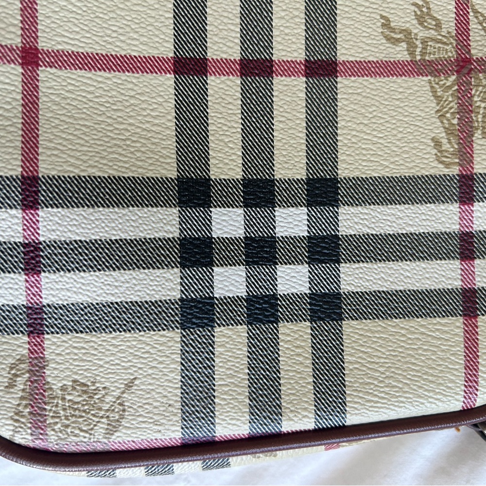 Burberry Beige and Pink Plaid Crossbody Bag - Picture 6 of 6